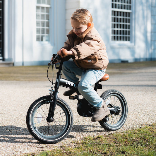 Luxury Kids Bike 12 inch - 3 in 1 - Balance Bike Black