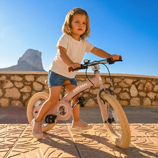 Luxe Kids Bike 14 inch - 3 in 1 - balance bike - Pink
