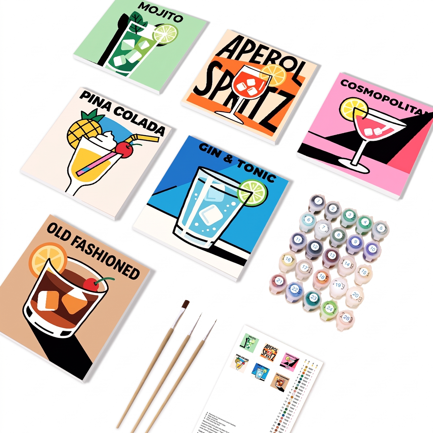 Paint by Numbers Canvas Kit (6 Canvas Set)