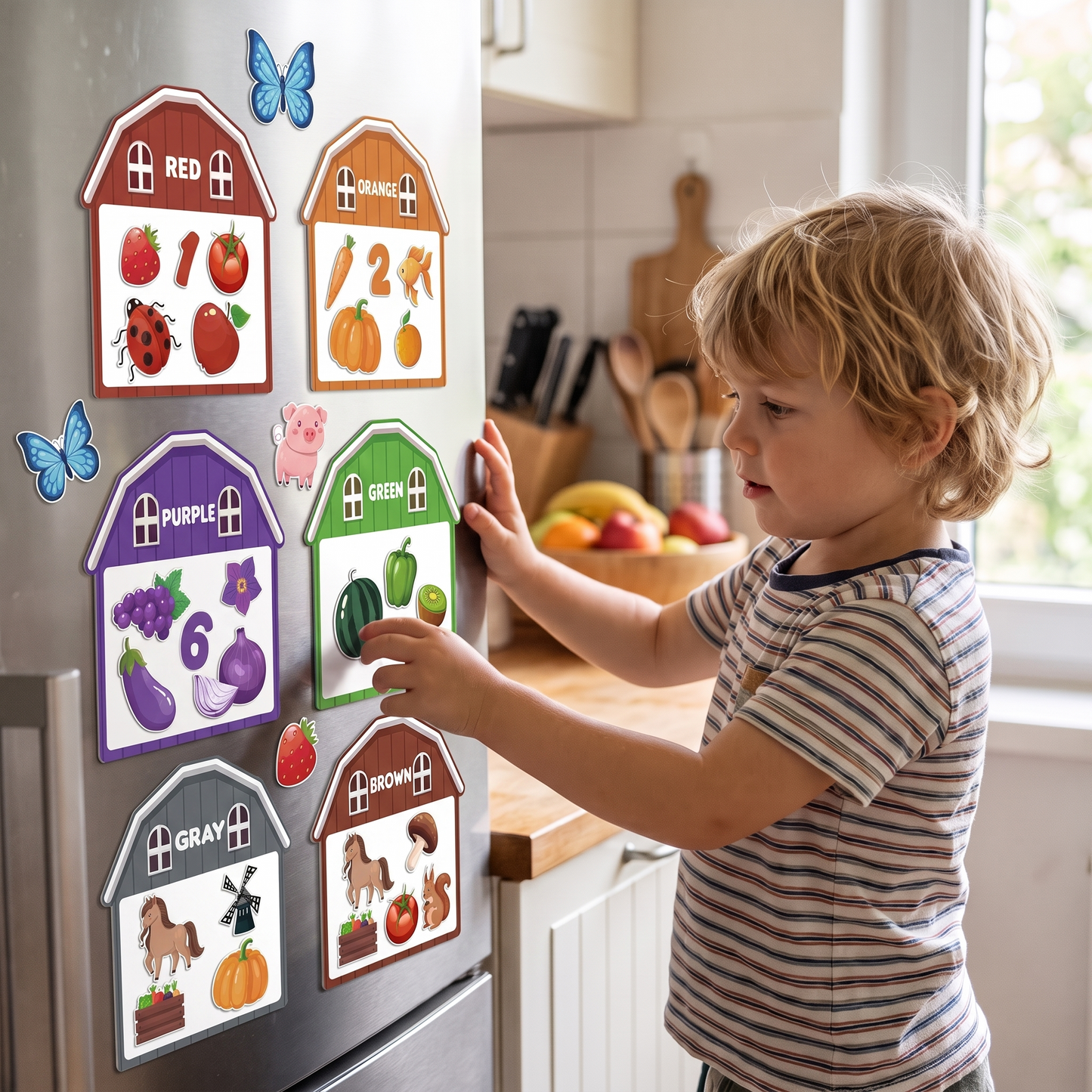 Farm Fridge Magnets Learning Set for Kids